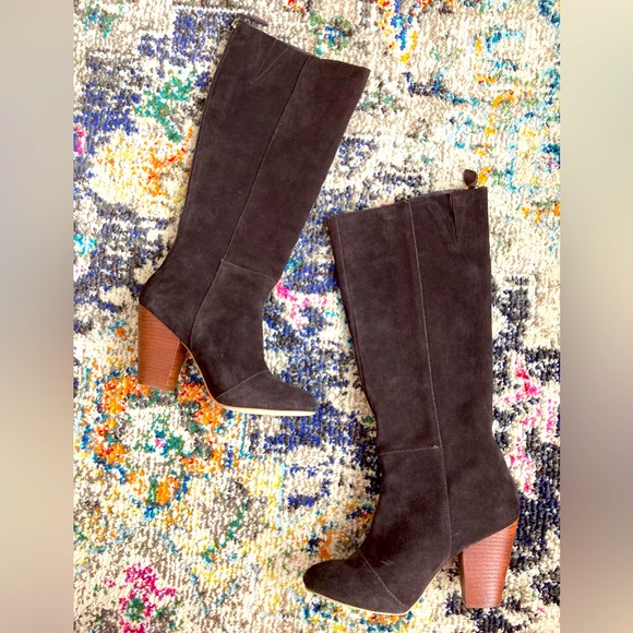 Knee Length Suede Boots/Leather | Women’s 9.5 M - Picture 2 of 11